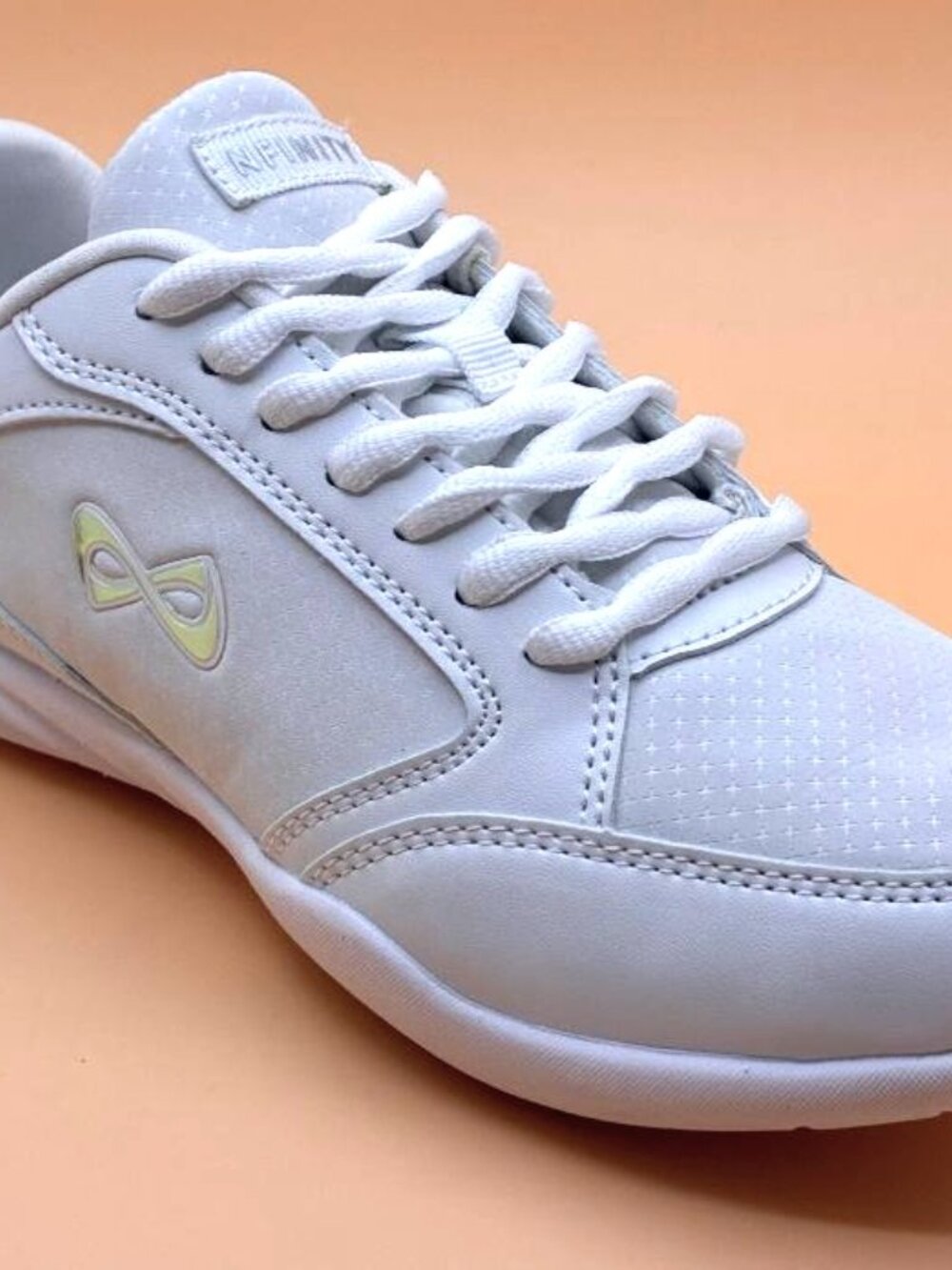 EUC Nfinity Womens 6.5 White Fearless Cheerleading Low Top Cheer Shoes Sneakers - Picture 8 of 13